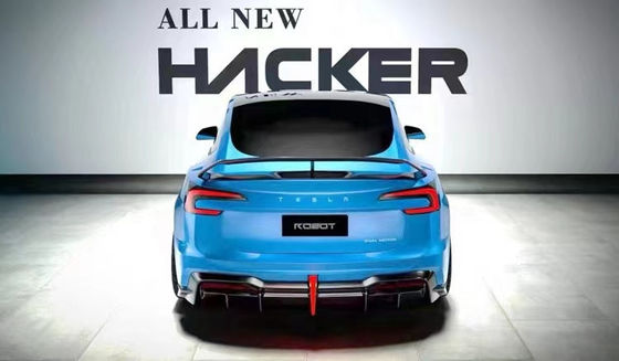 2024 Naprawa Tesla Body Kit Włókno węglowe Model 3 Spoiler Robot Style Front And Rear Bumper