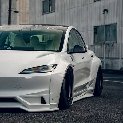 2020- Tesla Body Kit Żywica Włókno LB Style Tesla Model 3 Spoiler Front Lip Diffuser
