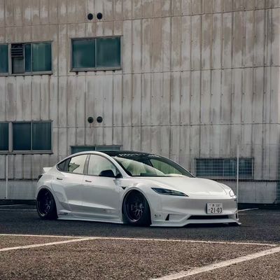 2020- Tesla Body Kit Żywica Włókno LB Style Tesla Model 3 Spoiler Front Lip Diffuser