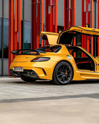 Do Mercedes SLS R197 Carbon Fiber Body Kit SLS Upgrades Black Series Style Przedni i tylny zderzak spoiler Hood